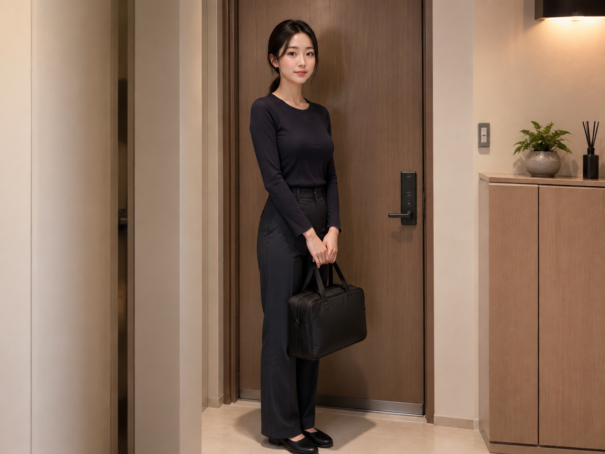 안성 방문 홈케어 일정을 준비하는 젊은 성인 한국 여성 관리사